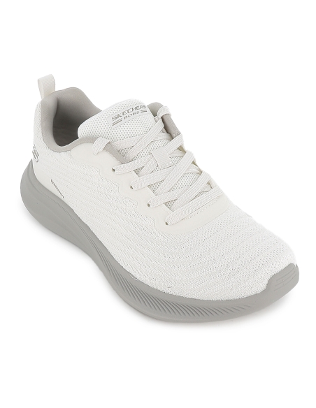 Deportivas malla knit con cordones Memory Foam mujer blanca