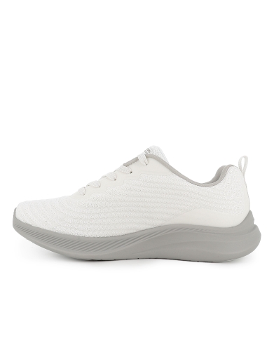 Deportivas malla knit con cordones Memory Foam mujer blanca