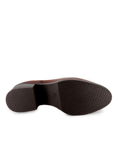 Bota alta piel cremallera y elastico tacon bajo mujer cuero