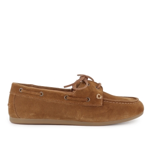 Nautico piel cordon plano y flexible mujer camel