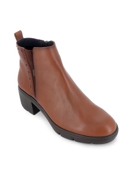 Botin piel elasticos con tacon mujer cuero