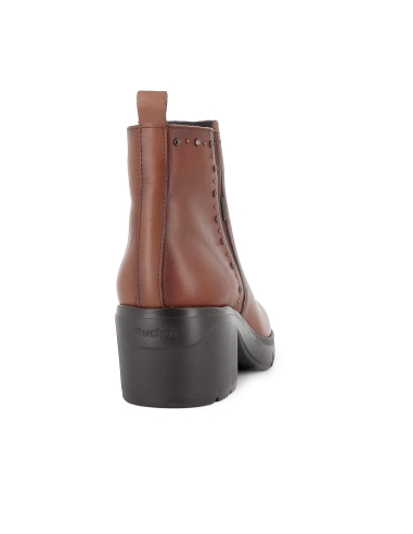 Botin piel elasticos con tacon mujer cuero