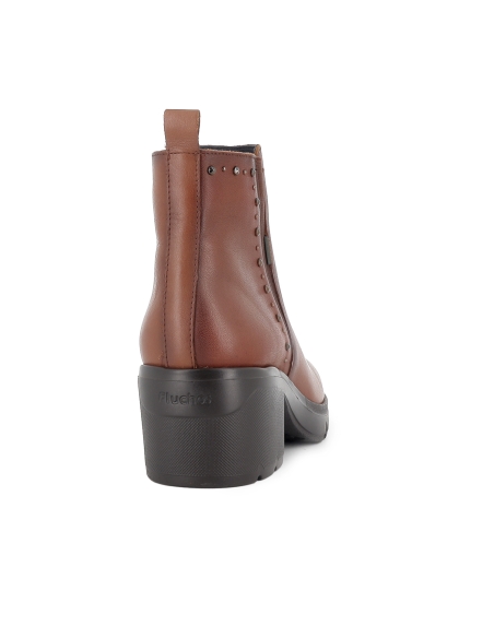 Botin piel elasticos con tacon mujer cuero