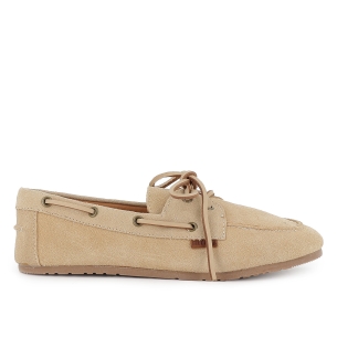 Nautico piel cordon plano y flexible mujer beige