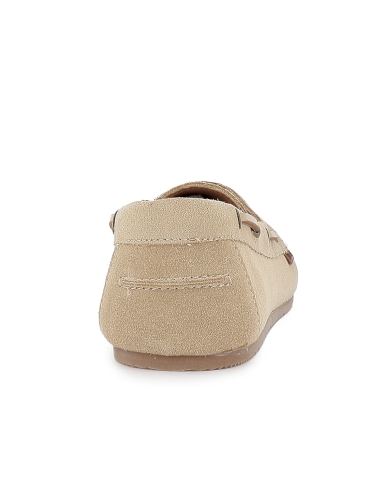 Nautico piel cordon plano y flexible mujer beige
