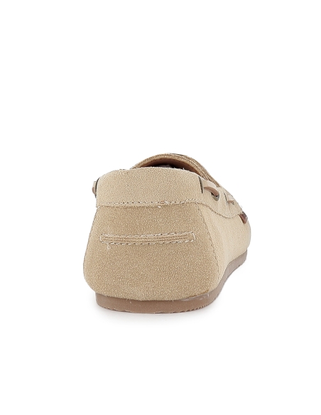 Nautico piel cordon plano y flexible mujer beige