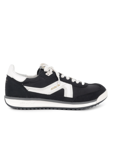 Deportiva piel ante Con cordones contraste negro y blanco hombre