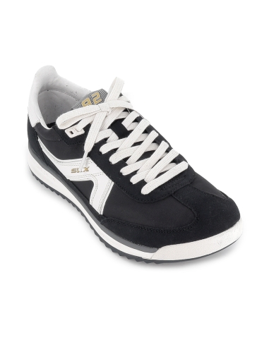 Deportiva piel ante Con cordones contraste negro y blanco hombre