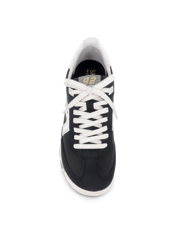 Deportiva piel ante Con cordones contraste negro y blanco hombre