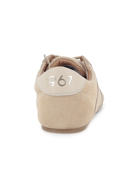 Deportivas piel serraje suela barefoot pespuntes mujer cuero