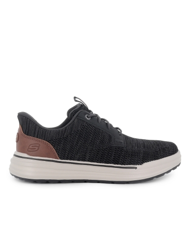 Zapato elasticos malla knit y planta comoda hombre negro