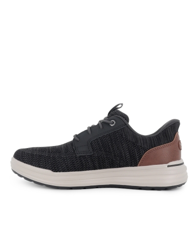 Zapato elasticos malla knit y planta comoda hombre negro