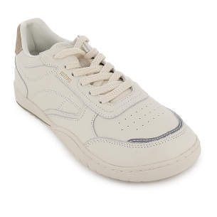 Deportiva piel barefoot con cordones mujer marfil 2