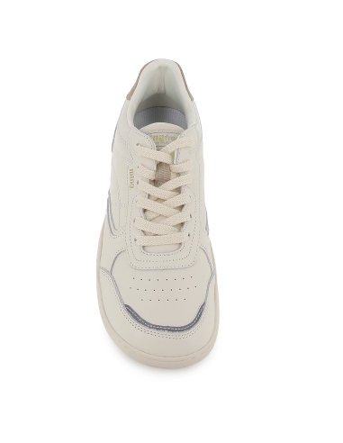 Deportiva piel barefoot con cordones mujer marfil