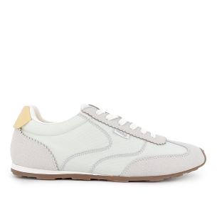 Deportivo cordones microfibra plano moderno mujer blanco