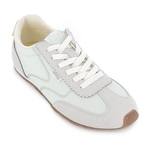 Deportivo cordones microfibra plano moderno mujer blanco 2