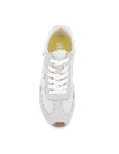 Deportivo cordones microfibra plano moderno mujer blanco