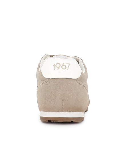 Deportivo cordones microfibra plano moderno mujer beige