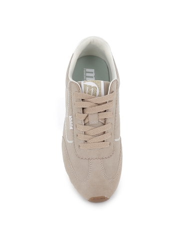 Deportivo cordones microfibra plano moderno mujer beige