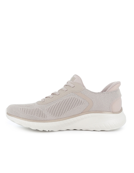 Sneakers cordones mujer malla knit beige