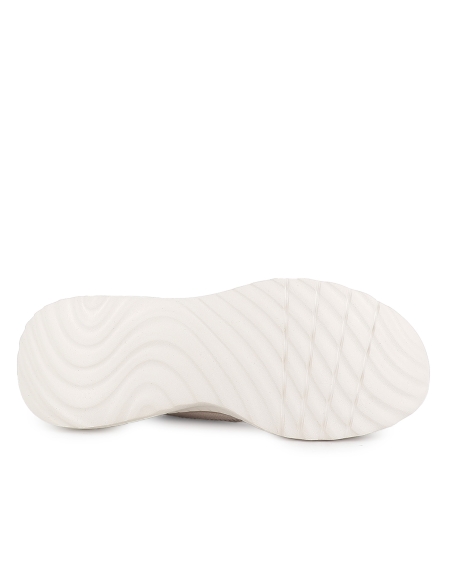 Sneakers cordones mujer malla knit beige