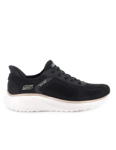 Sneakers cordones mujer malla knit negro
