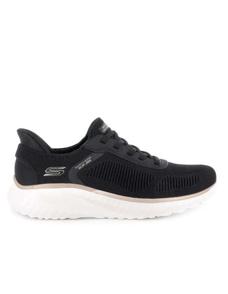 Sneakers cordones mujer malla knit negro
