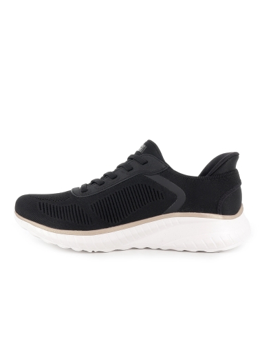 Sneakers cordones mujer malla knit negro