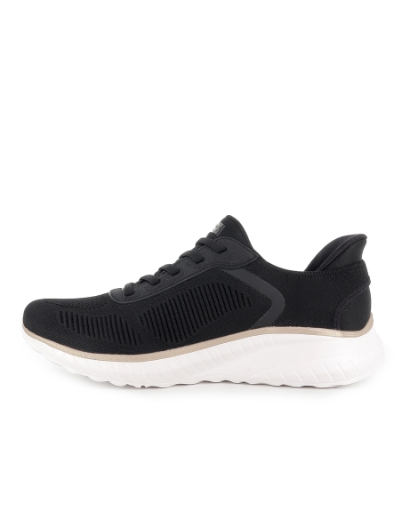 Sneakers cordones mujer malla knit negro