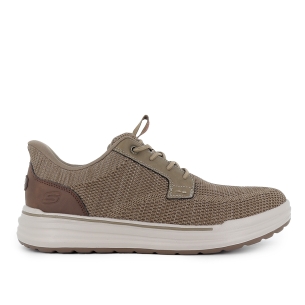 Zapato elasticos malla knit y planta comoda hombre taupe