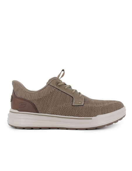 Zapato elasticos malla knit y planta comoda hombre taupe