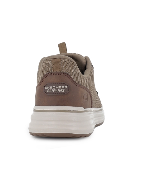 Zapato elasticos malla knit y planta comoda hombre taupe