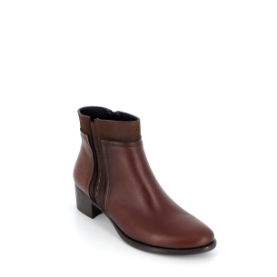 Botín de piel con tacón bajo para mujer 2